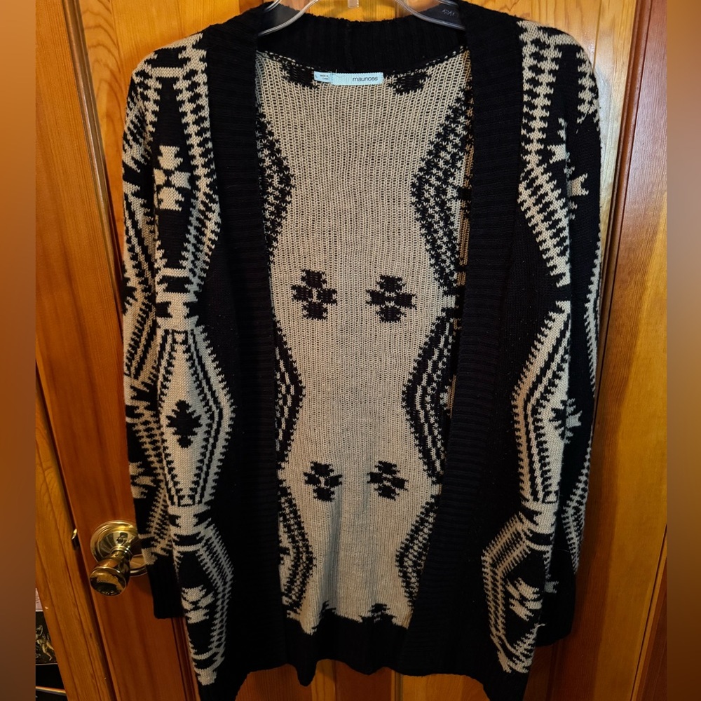 Large Black and Cream Cardigan Maurice's
